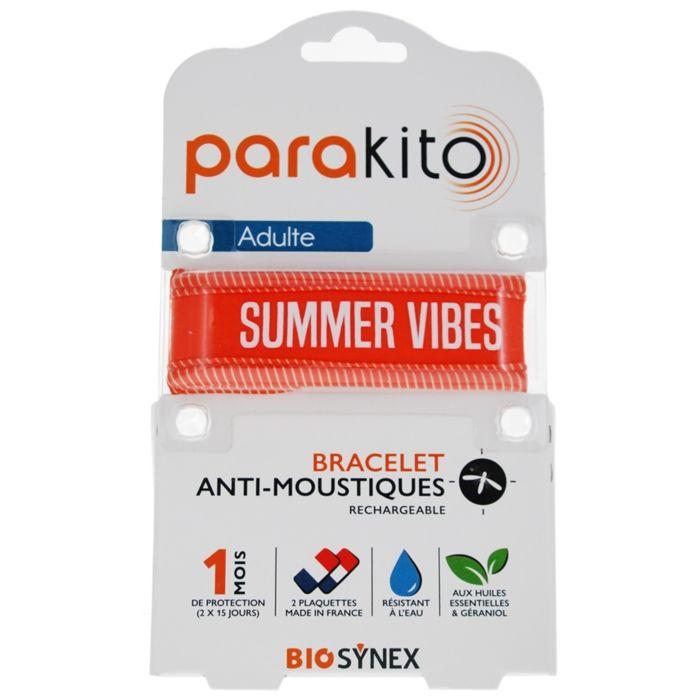 PARAKITO Bracelet Anti-Moustiques Orange "Summer Vibes"