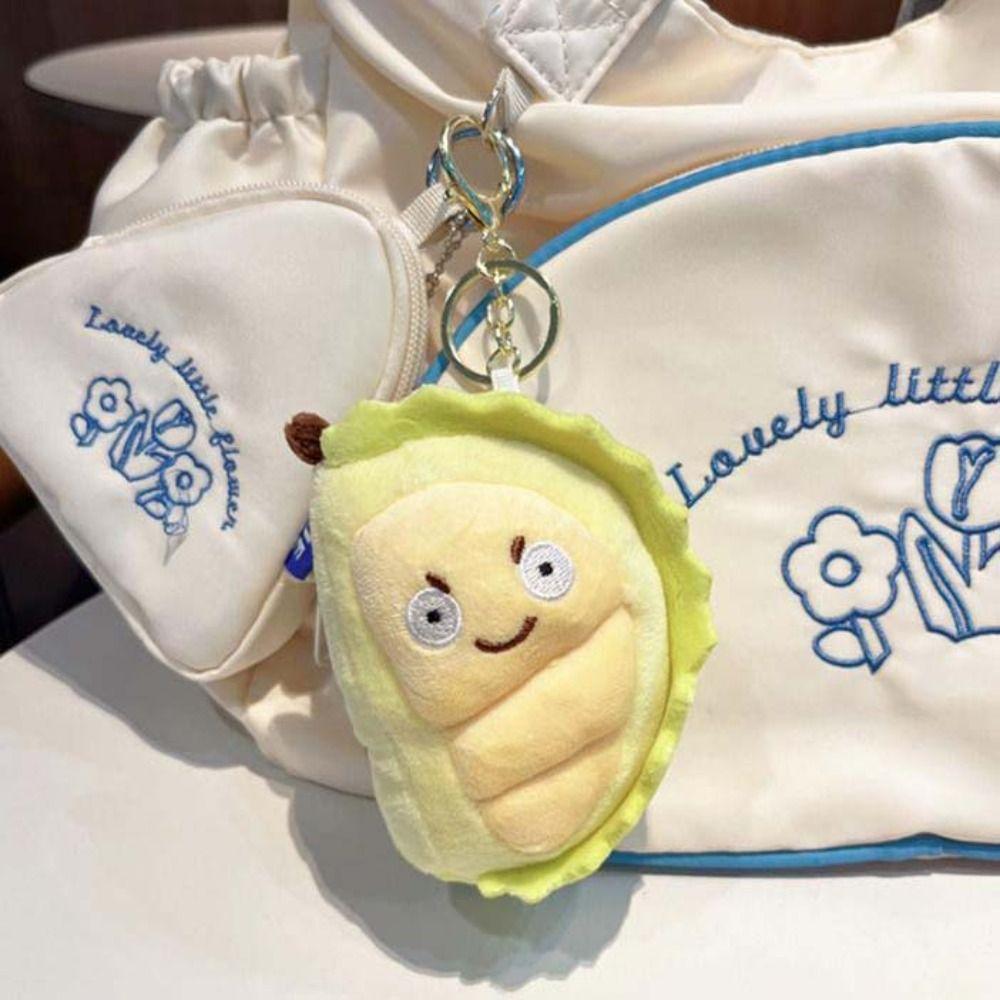 PP Cotton Durian Fruit Shape Plush Toy Detachable Fruit Durian Plush Keyring Boys and Girls