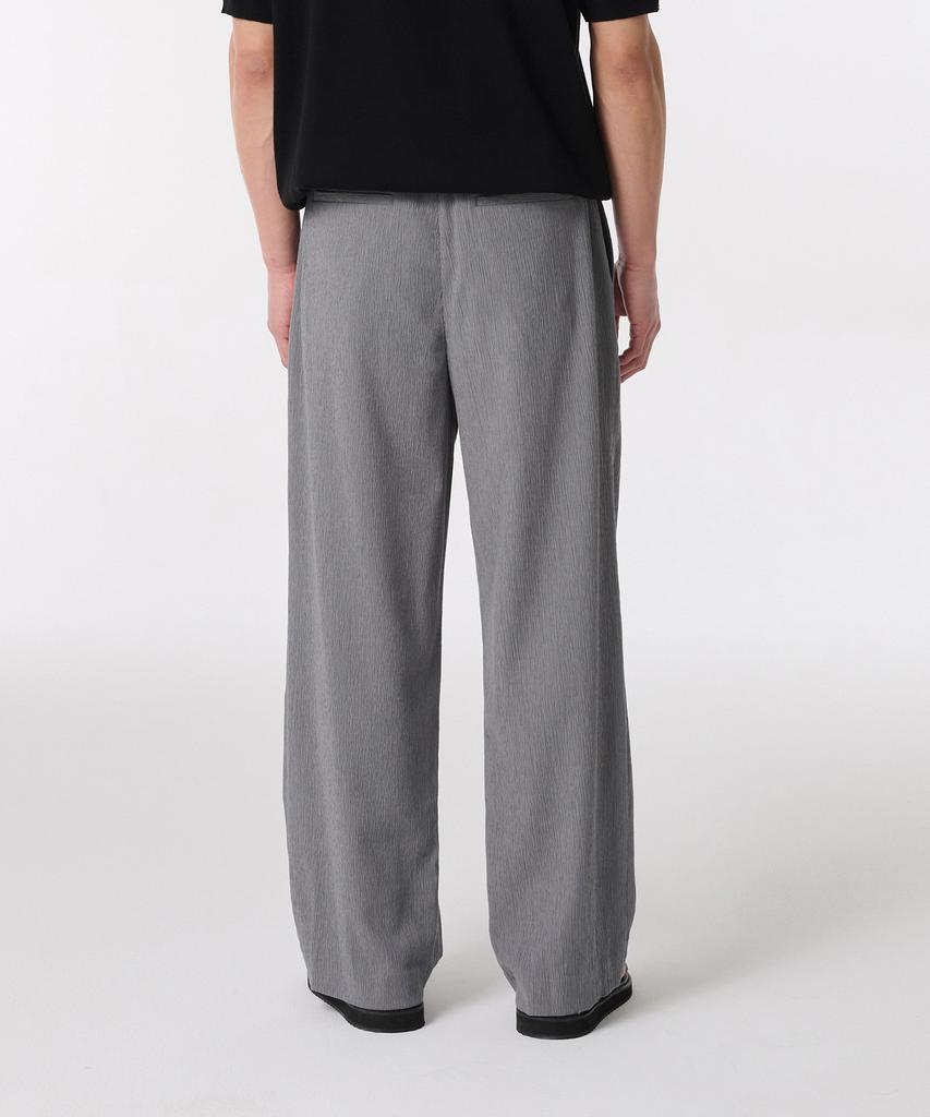 Musinsa Standard Crinkle One-Pleat Wide Elastic Pants [Gray]