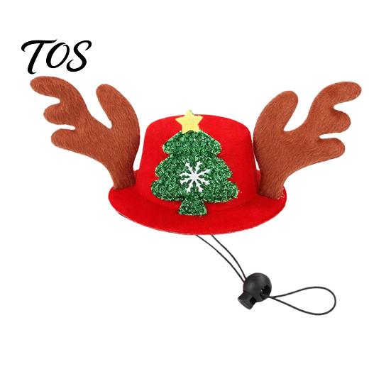Festive Goose Clothing Accessory Christmas Porch Accessory, Deer Antler Hat, Plush Elk Santa Tree Collar, Statue Hat Apparel for 23 Inch Outdoor Yard