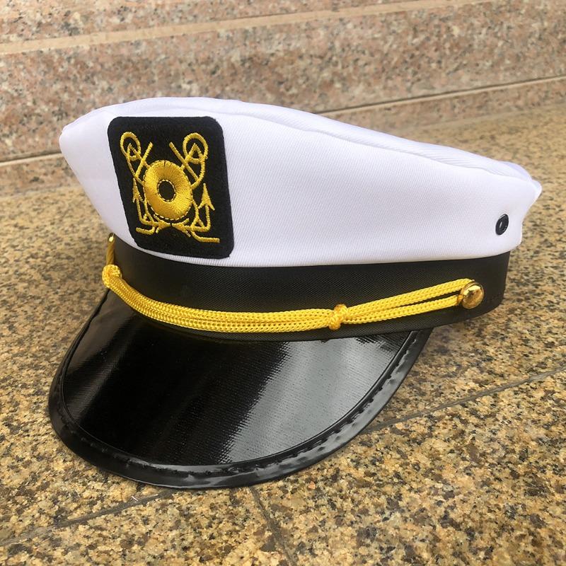 Fashion Embroidered Hat Captain Cap Sailor Cap Cap Adult Hat Navy Hat for Fancy Dress Unisex Polyester Cap for Outdoor Travel Yoga
