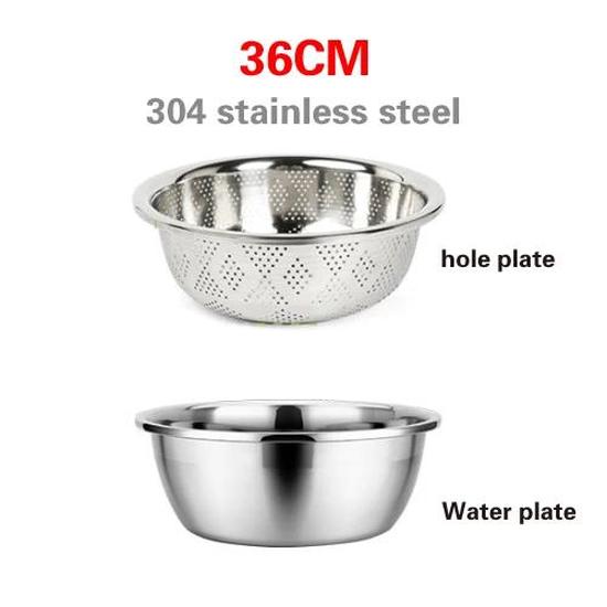 304 Stainless Steel Leaky Basin Rice Washing Sieve Basin Vegetable Basket Leaching Water Washing Fruit Filter Rice Basin6