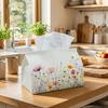 A Single Vibrant Wildflower Patterned Tissue Box Featuring a Mix of Blooms, Designed for Soft Durability And Multi-Purpose Use. Ideal for Decorative S