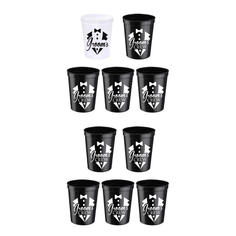 Reusable Grooms To Be Plastic Cups Tumblers Large Capacity Drinking Cups Set for Wedding Reception Decoration 5Pcs