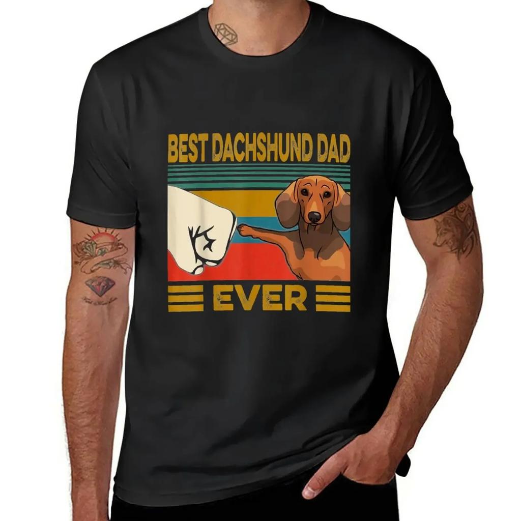 Best Dachshund Dad Ever T-Shirt Plus Sizes Korean Fashion T Shirts for Men