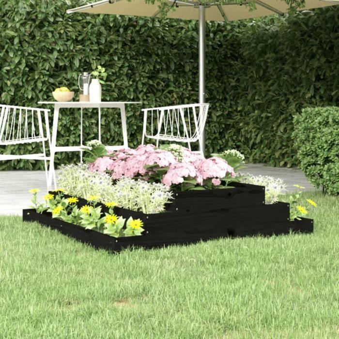 VidaXL Jardinière Noir 110x110x27 cm Bois massif de pin 823903