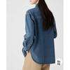 Chemise en jean style rétro Hong Kong pour femme - Automne/Hiver 2026, Coupe décontractée ample, Amincissante, Vêtement d'extérieur polyvalent à manches longues