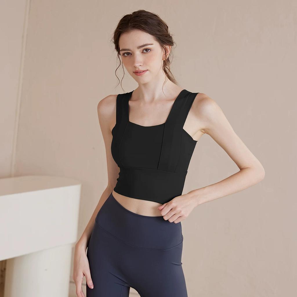 Sports Intimates Women's Anti-Shock and Anti-SAG Running Yoga Beautiful Vest Workout Clothes Plus Size High Strength One-Piece Cup Bra