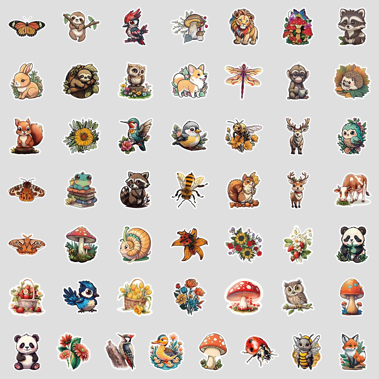 

50 New Cute Animal Graffiti Stickers for Water Cups, Computer, Waterproof Decorative Stickers, Creative Stationery Stickers