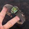 Copper Ruby Zoisite Bangle Copper Wire Wrapped Cuff Bracelet Handmade Boho Jewelry Gemstone Adjustable Bangle Wire Wrap Jewelry Gift For Her