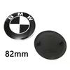 Car Black White BMW Logo Front Hood Emblem 82mm Rear Badge 74mm Wheel Hub Cap 68mm steering wheel sticker 45mm Accessories knuz34