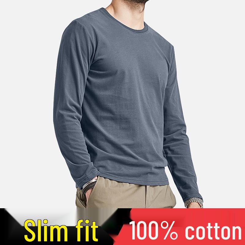 Men's Slim Fit Cotton Long Sleeve Base Layer Top for Autumn/Winter
