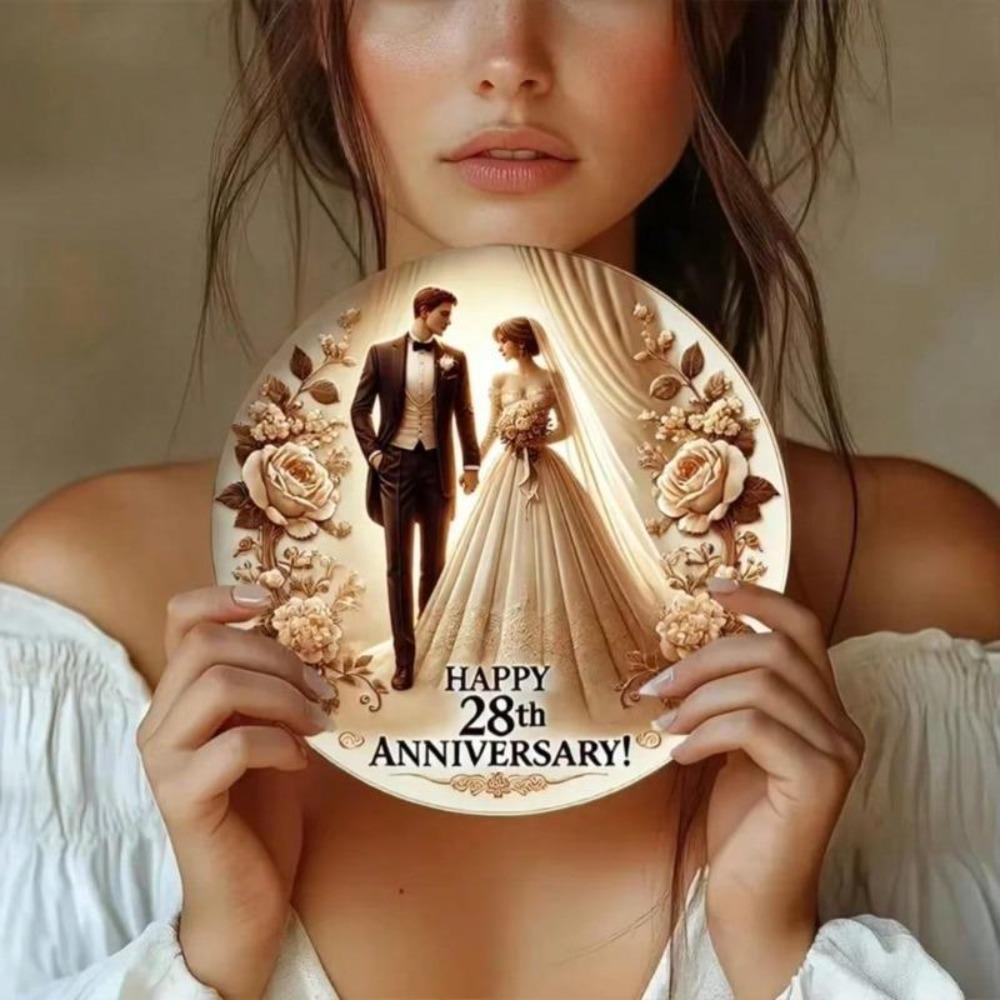 "Glory Days Of Love" 2D Flat Art Metal Wall Decor Wedding Anniversary Gift Floral Roses Design Home Office