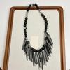 Collarbone Chain Tassel Beads Necklace Gothic Clavicle Chain Sweet Beaded Choker  Gift