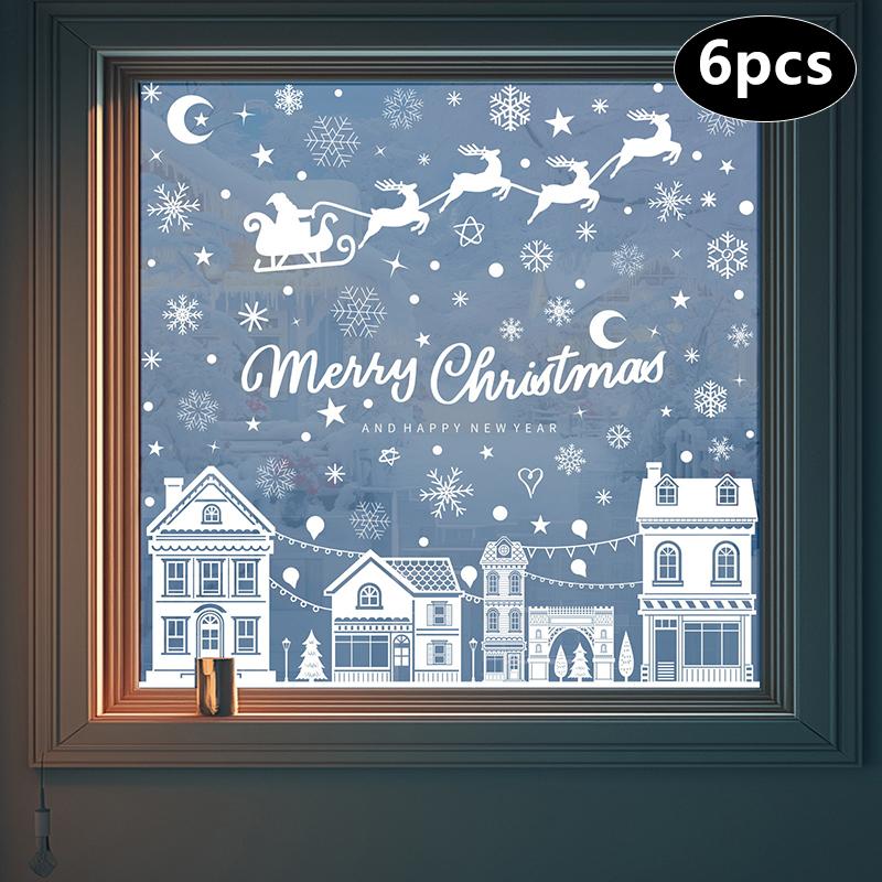 Creative Christmas Decorations, Electrostatic Stickers, Shop Window Decorations, Christmas Decorative Glass Stickers