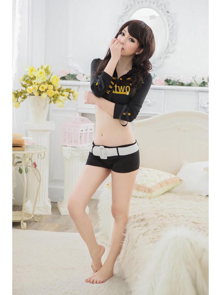 Sexy Cherry Temptation Lingerie: Split Uniform Stewardess & Police Costume for Passionate Nights