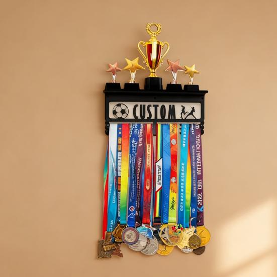 Medaillenhalter Kohlenstoffstahl Medaillenausstellungsständer Bänder Metall Kundenspezifisch Sport Rennen Plaketten Aufhänger Wrestling Trophäenregal