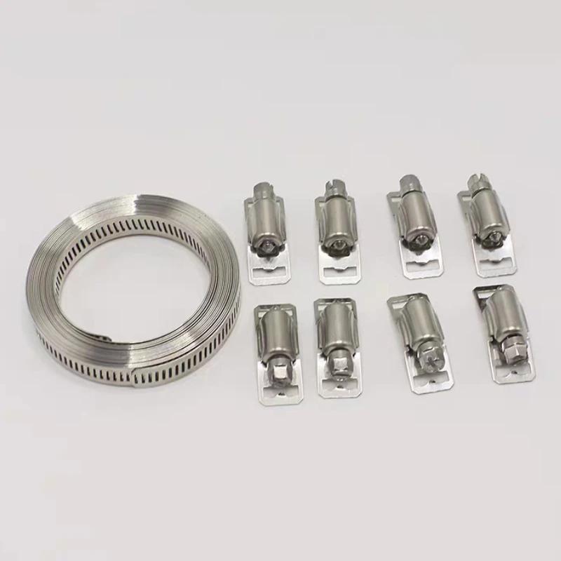 304stainless steel self-made American-style throat band bridge frame tie12.6mm full-tooth tube clamps steel band binding straps