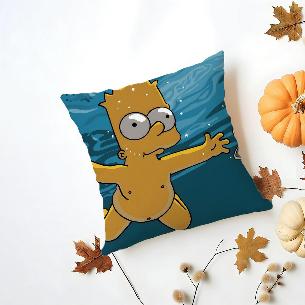 TThe Simpsons Cushion Cover Washable Linen Pillowcase Soft for Daily Sofa Bed Home Room Decor