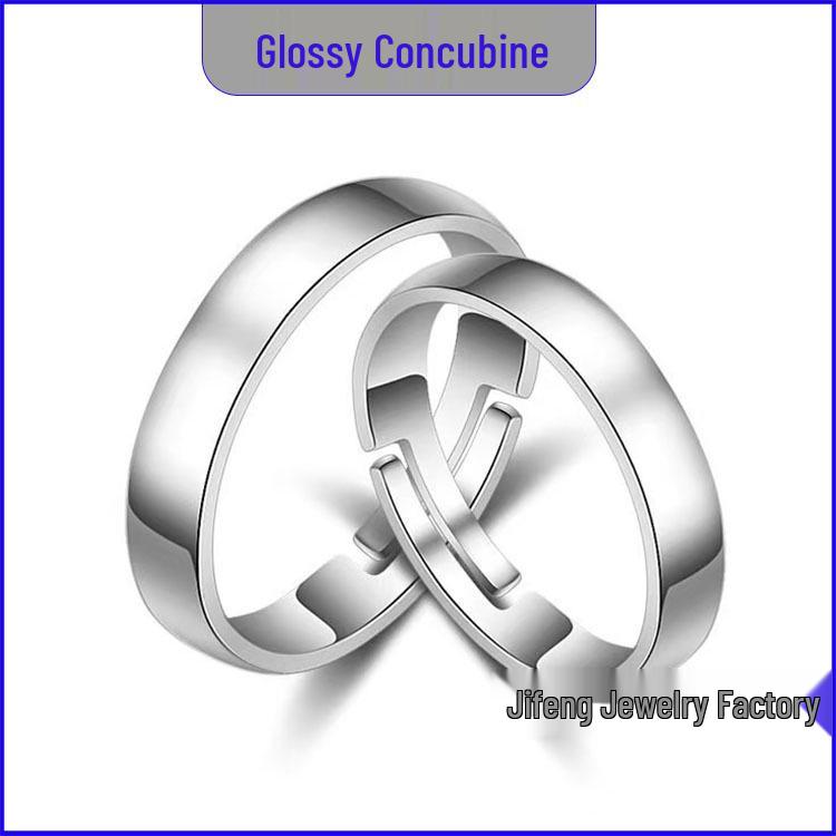 Adjustable Couple Rings: Korean Style White Gold Plated Valentine's Jewelry