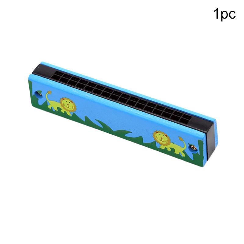 16-Hole Wooden Harmonica Musical Instrument Play Cute Cartoon Animals Painted Gift Suitable for Beginners Entertainment TMZ