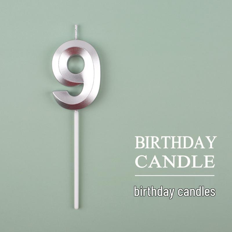 Gold and Silver Number Candles for Birthday Cakes - Pink Exquisite Design