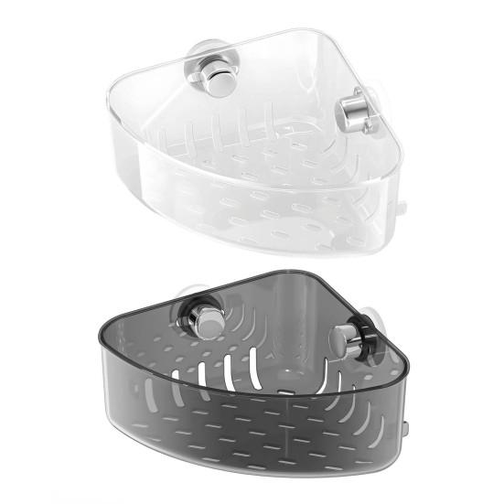 Suction Cup Sink Corner Rack Large Capacity Strong Load-bearing Easy To Install Multifunctional Kitchen Sink Caddy Organizer