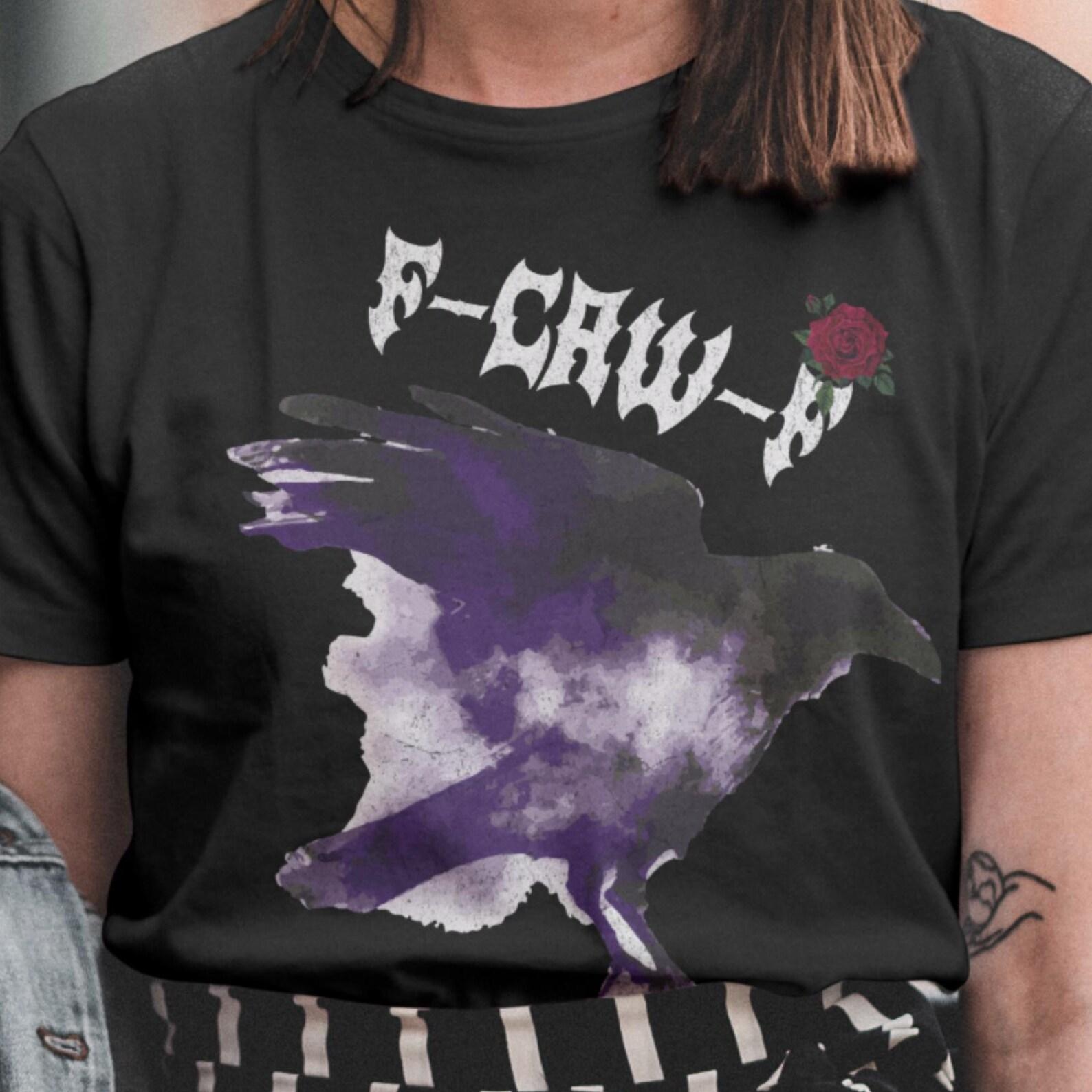 Gothic Raven Graphic Tee, Dark Crow Shirt S