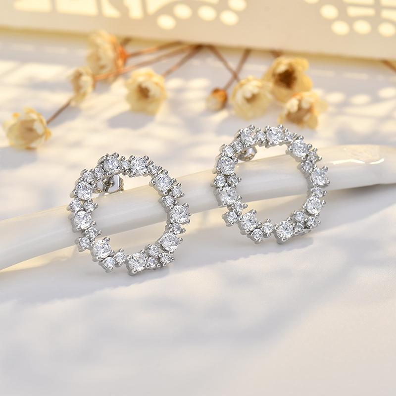 Simple Circles and Shattered Temperament Versatile Niche Light Luxury High-end Design Earrings
