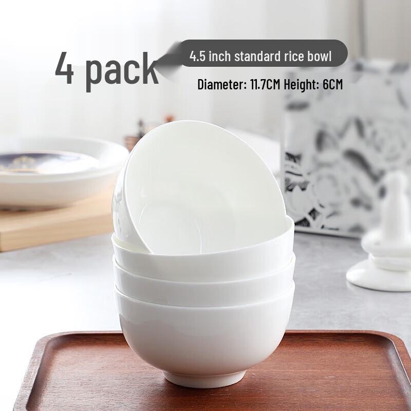 Zhi Shi Pure White Bone China Ceramic Bowls