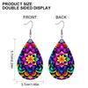 Bohemian Style Mandala PU Earrings, Fashion Earrings, Y2K Style Exquisite Earrings, Holiday Gifts for Friends, Party Fashion Accessories