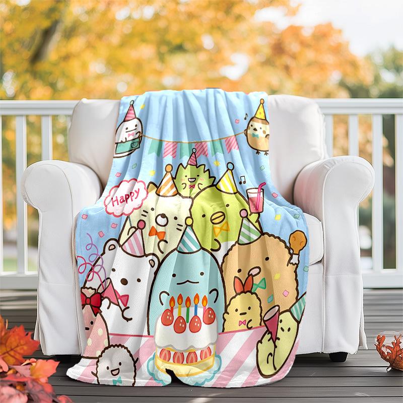 Sumikko Gurashi1 printed throw blanket—lightweight,soft,warm;versatile blanket for all seasons—perfect as &air-conditioning throw,nap blanket