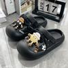 Hole shoes women's summer wear thick-soled non-slip cartoon coal balls beach bag head women's sandals hole shoes