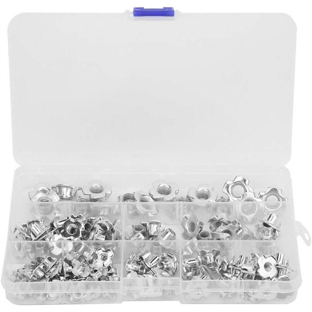 

120 шт. 5 розмірів Т-гайки M3 M4 M5 M6 M8 Глухі гайки Дерево, Зачепи для скелелазіння, Столярні вироби, Меблі