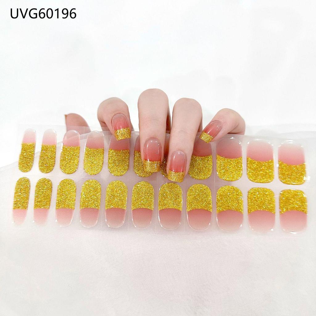 Transparent Nude UV Gel Nail Art Stickers: Semi-Cured, Semi-Baked Manicure Sheets