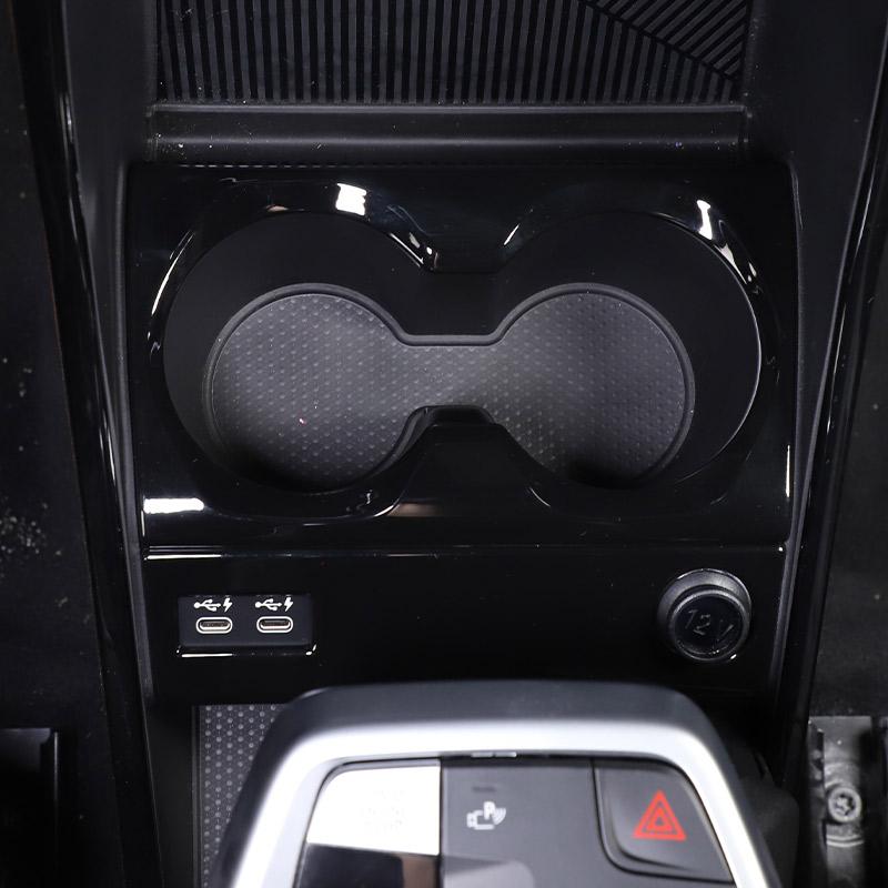 ABS Carbon Fiber/Black For BMW X1 U11 2026+ Car Center Control Water Cup Holder Scratch Resistant Panel Sticker Car Accessories