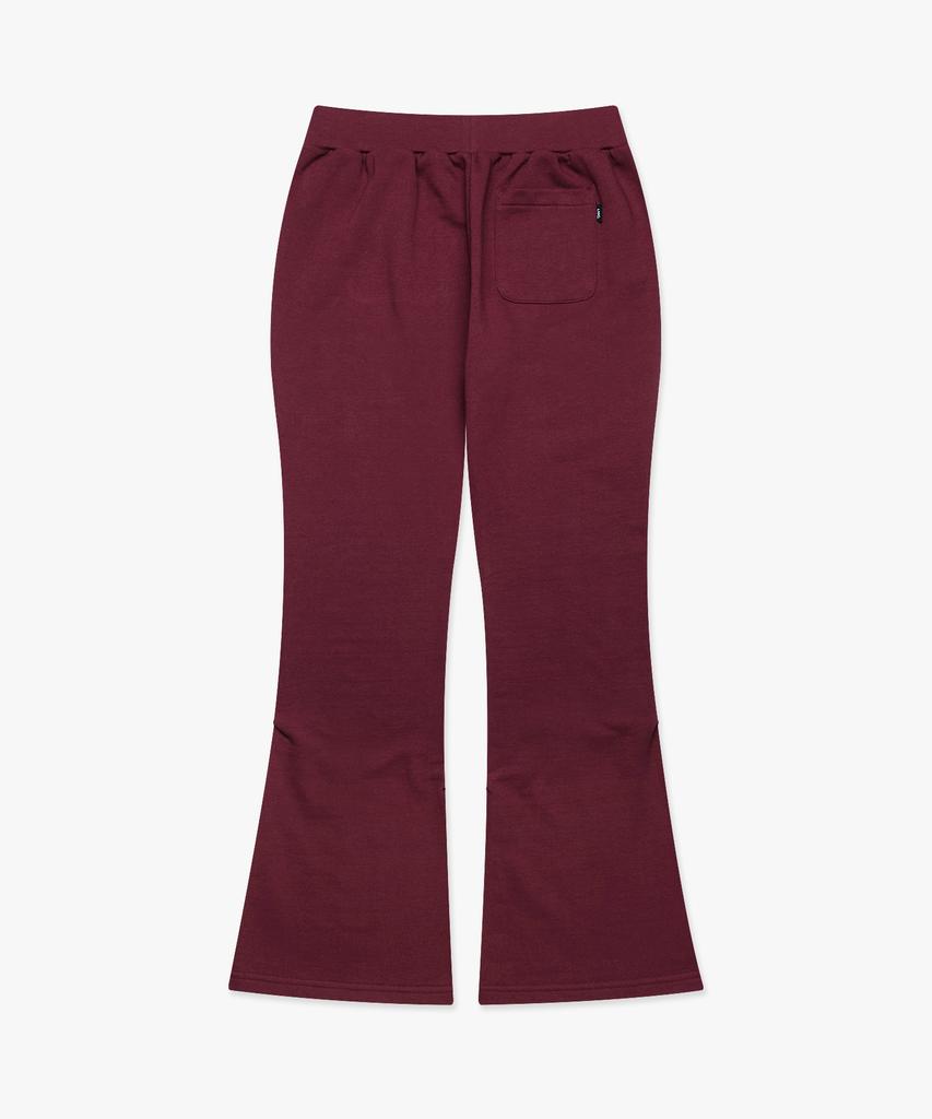 Lmc Wm Shirring Boots Cut Sweat Pants Burgundy