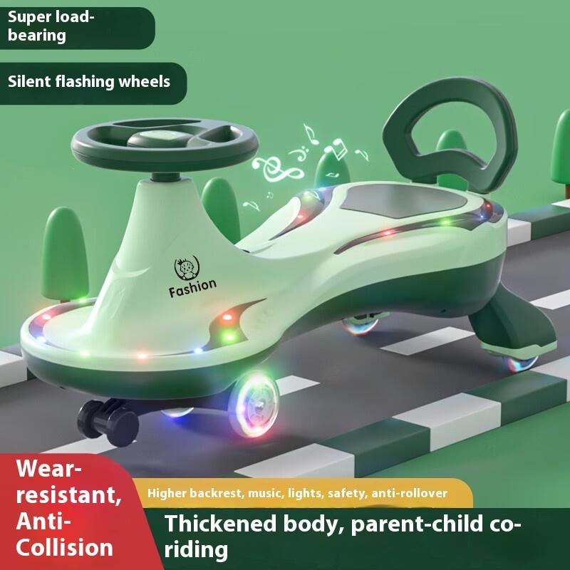 Children's Twisting Car Cute Yo-yo Car Boys and Girls Anti-rollover Toys 1-3 Years Old Baby Car Scooter