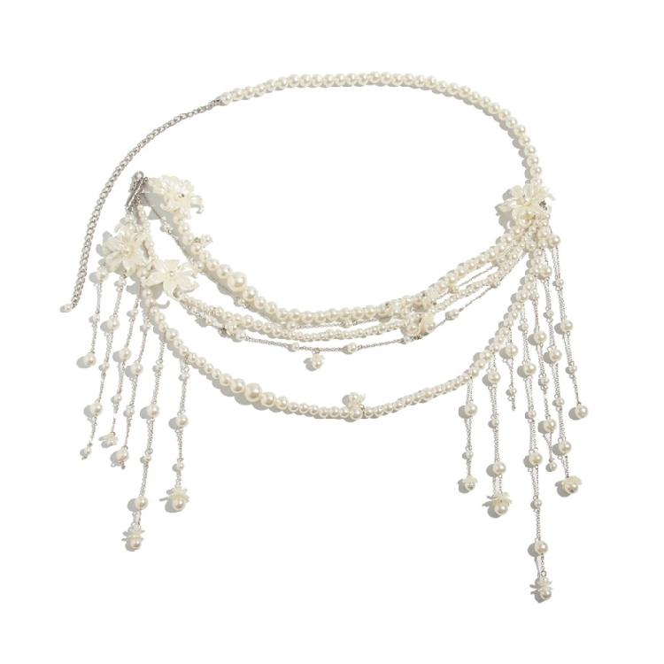 Stylish Women's Imitation Pearls Waist Chain Fashionable Adjustable Bikini Chain Party Body Jewelry for Women Girls