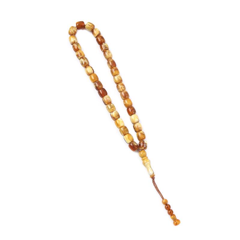 Cylindrical Kuka Prayer Beads Bracelet - 33-Bead Middle Eastern Style Buddhist/Muslim Praise Beads