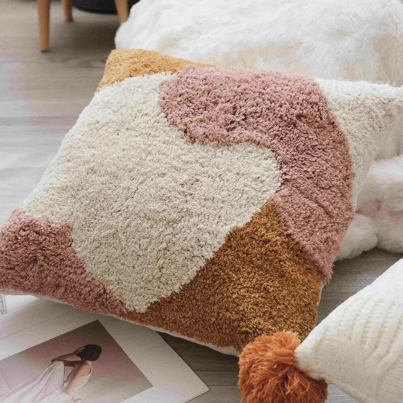 Rosa Getuftetes Kissen Wohnzimmer Sofakissen Kissen Kissenbezug Schlafzimmer Nachttisch Erkerfenster Weiches Dekokissen