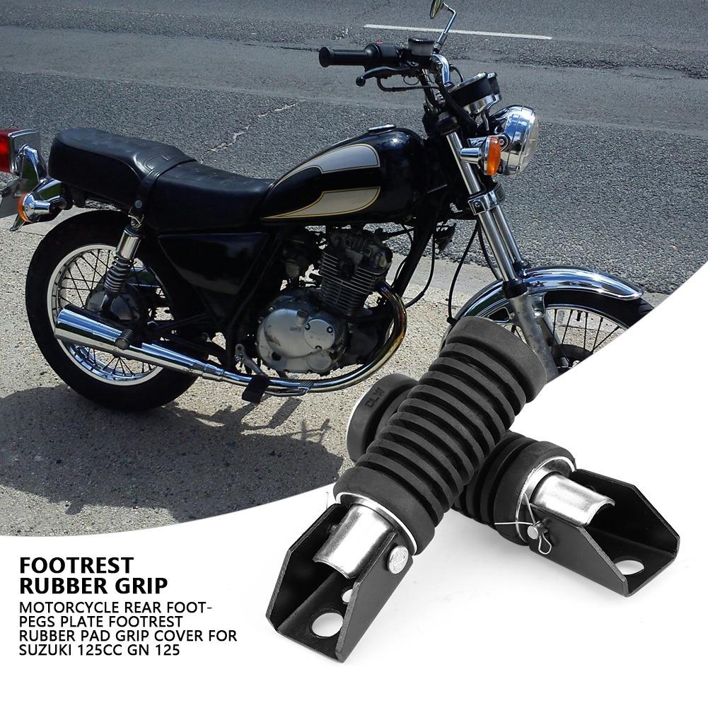 Motorcycle Rear Footpegs Plate Footrest Rubber Pad Grip Cover for Suzuki 125cc GN 125