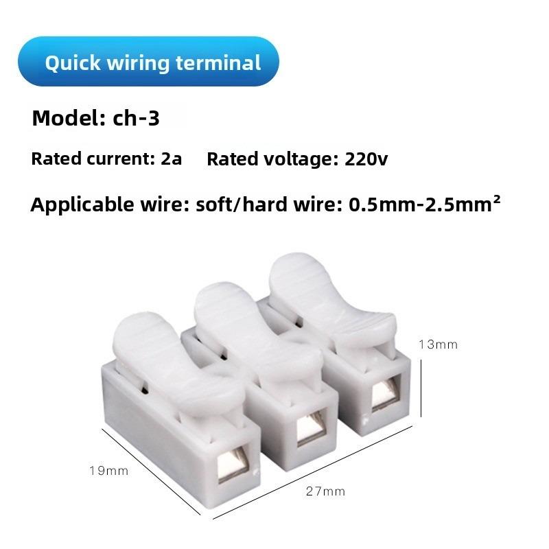 

10/20 шт. Дротові з’єднувачі CH-2 CH-3 Без пайки, зварювання Швидкий 2P 3P кабельний з’єднувач без гвинтового клемного блоку Пружинний затискач 10PCS