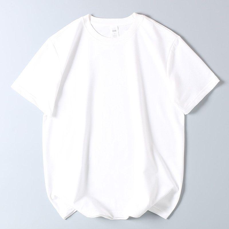 Export Export Orders! 220G Combed Cotton Sweater Short Sleeve T-shirt Summer Men's Pure Color Crew Neck Casual Half Sleeve