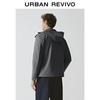 UR Men's Casual Drawstring Hooded Double Zipper Jacket