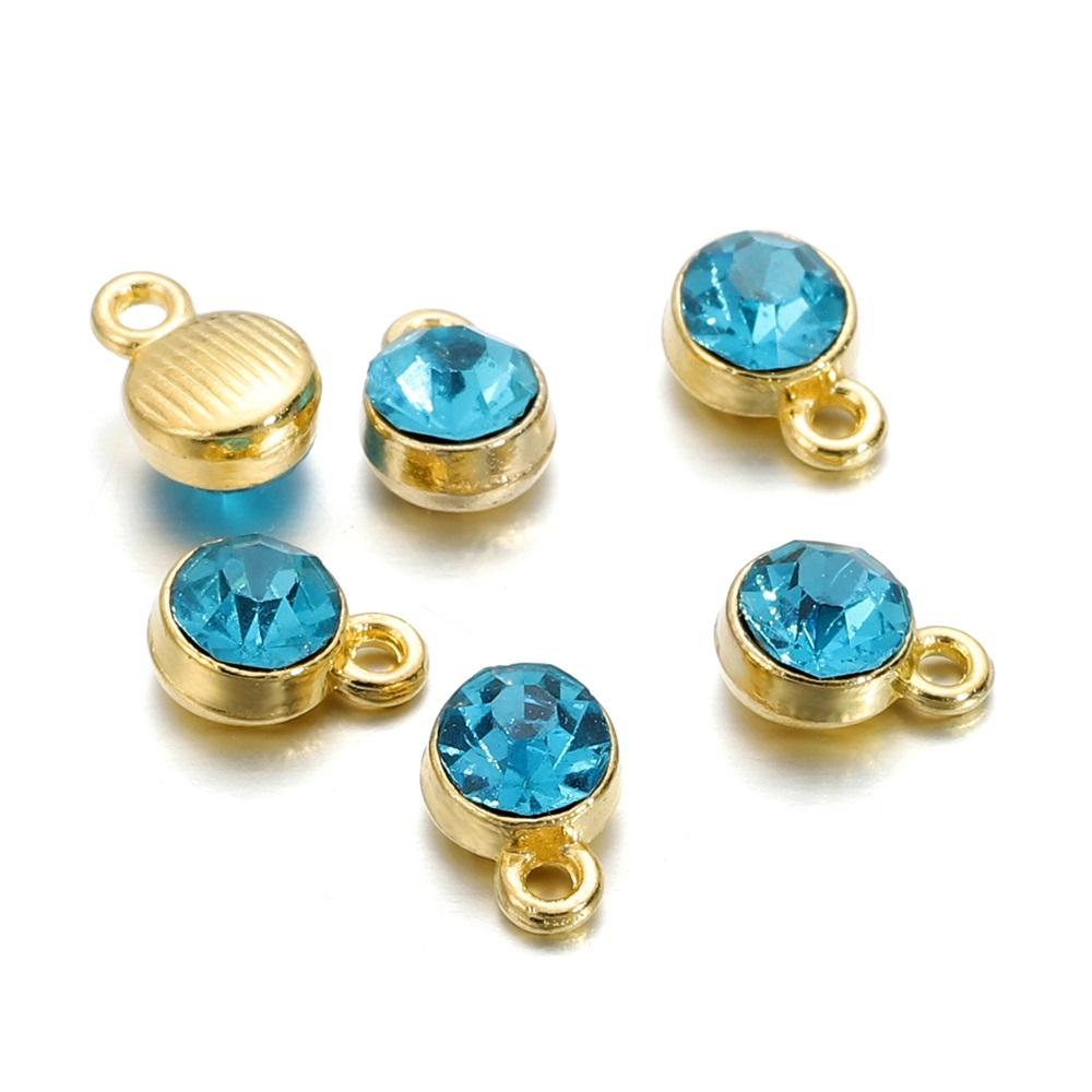 20Pcs/Lot Colorful Crystal Birthstone Dangle Charms Necklace Bracelet Earring Keychain Pendant For DIY Jeweley Making Supplies