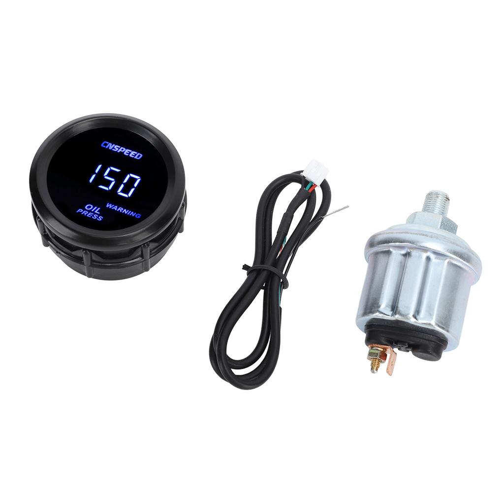 52mm Digital Oil Pressure Gauge Oil Press Meter with Blue Back Light Universal Fit for 12v Vehicle