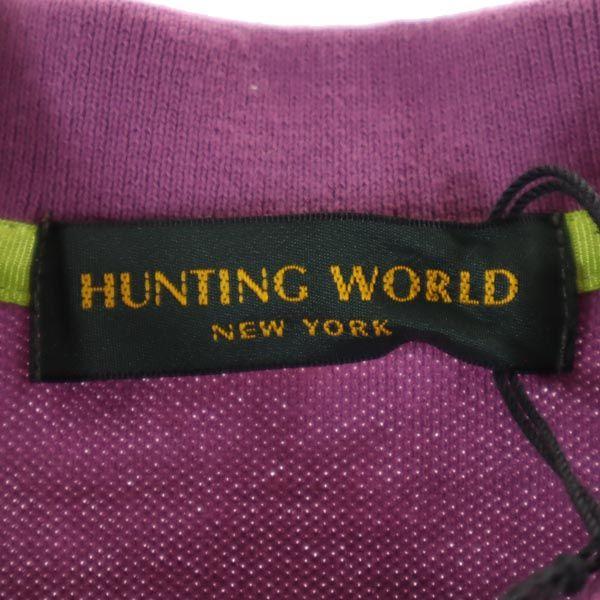 HUNTING WORLD Logo Embroidery Short Sleeve Polo Shirt S Purple Women Used