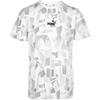 PUMA T Shirts Men's White Crew Neck Moderate Straight Fit (Unisex) T-Shirts 586045 02