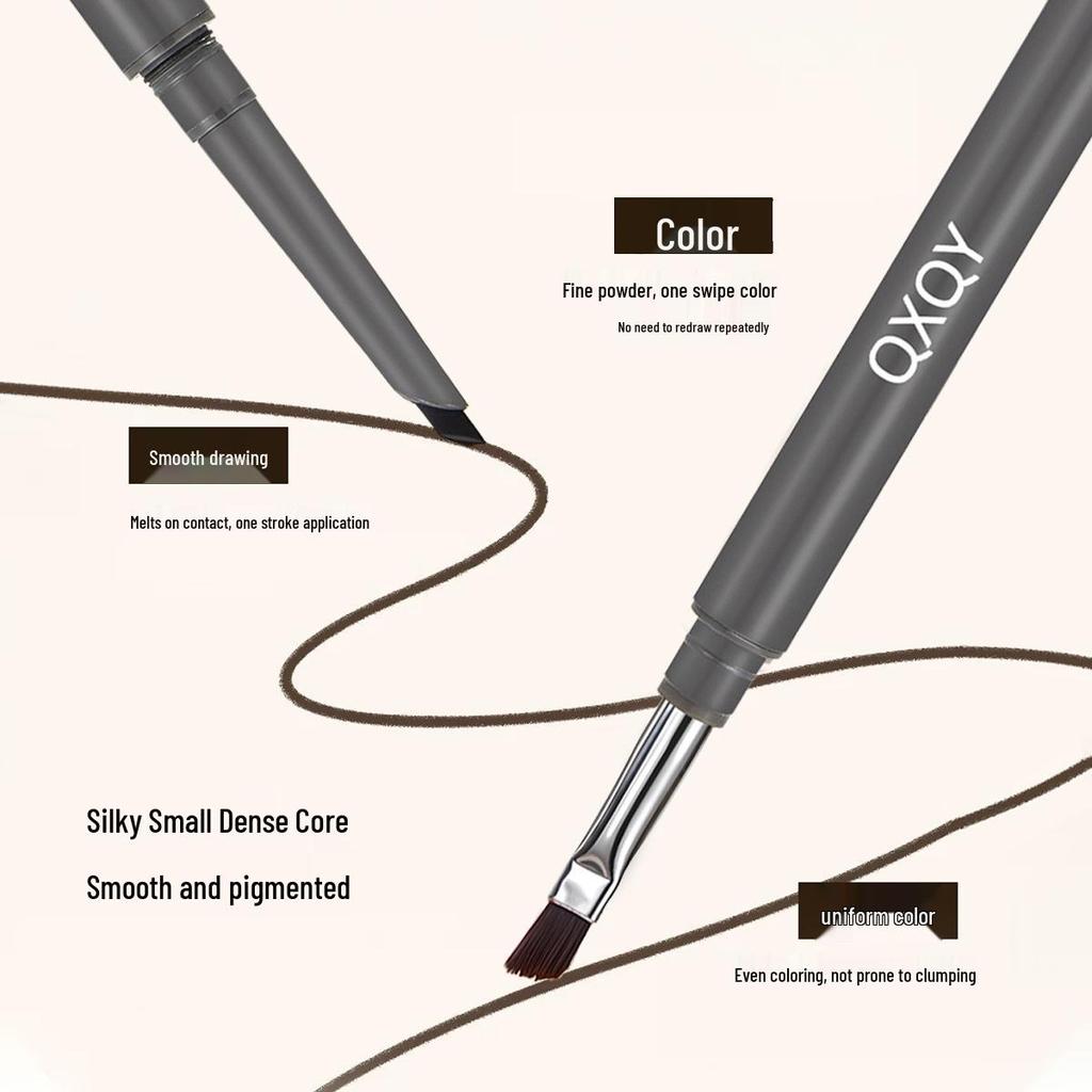 QXQY Ultra-Fine Double-Ended Waterproof Eyeliner: One-Stroke Color, No Smudge, Long-Lasting Pencil
